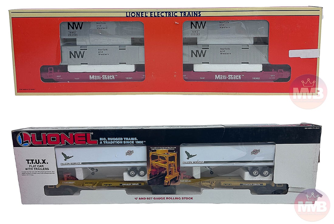 Lionel Norfolk Western Maxi Stack Flatcar 2pc LOT (1 of 5)