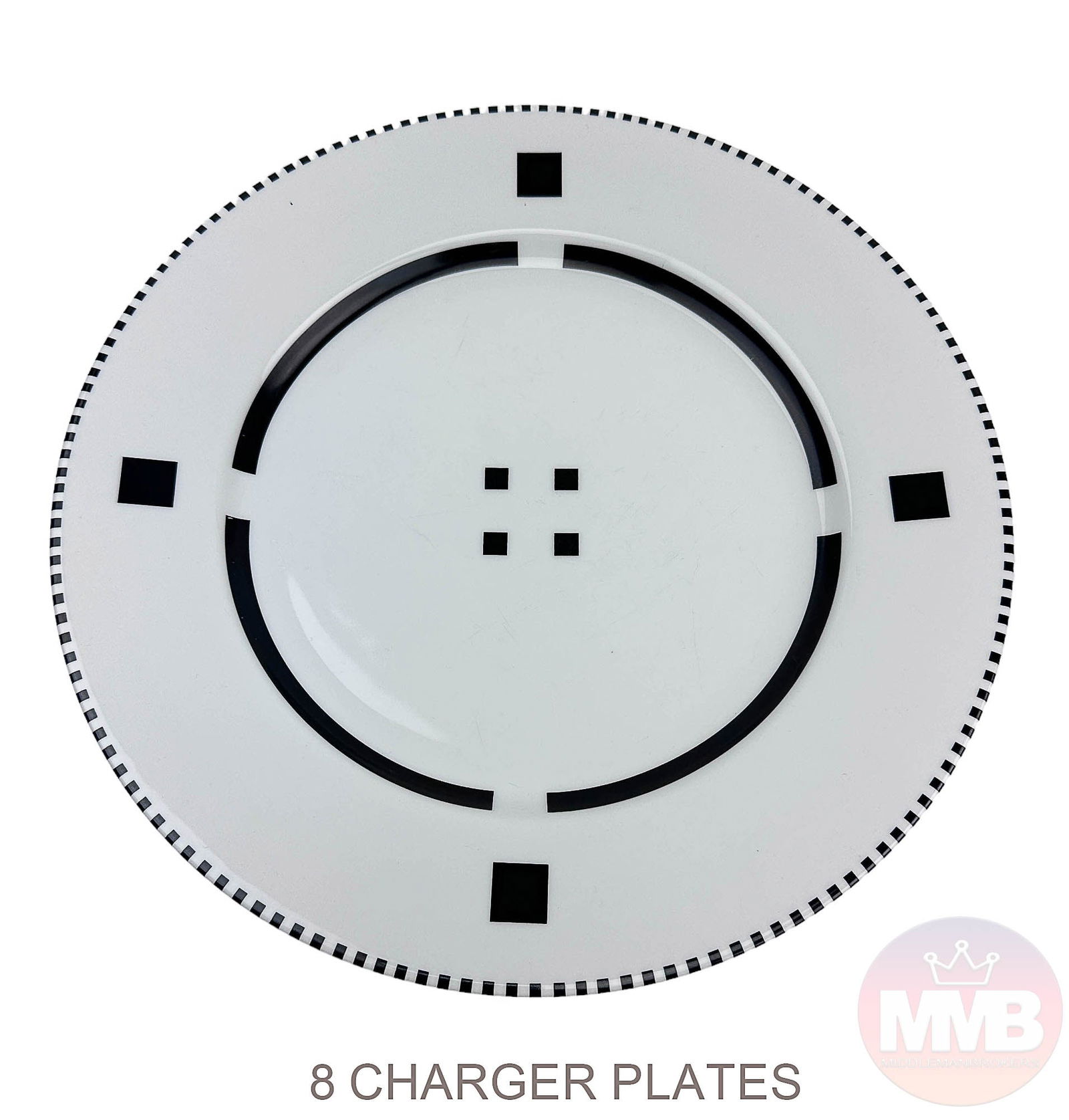 Swid Powell Tuxedo 12" Service Plate Chargers 8pc (1 of 3)