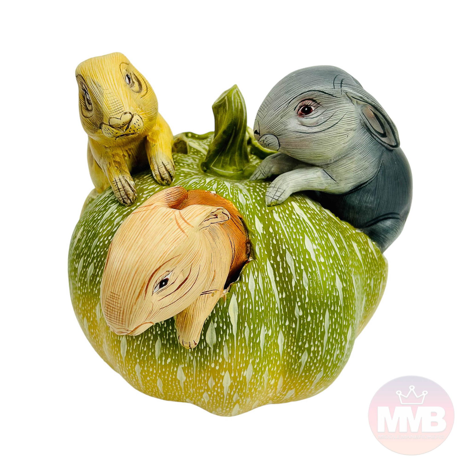 Bustamante Style Rabbit Pumpkin Ceramic Sculpture (1 of 5)