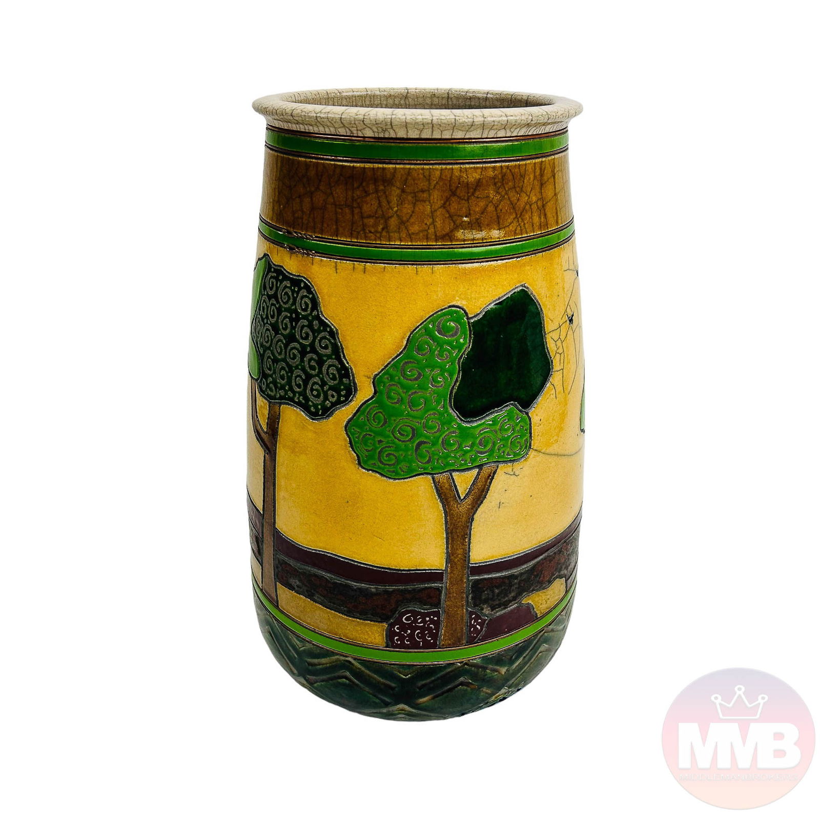 Gruchalla Rosetti Raku Style Pottery Vase SIGNED (1 of 6)