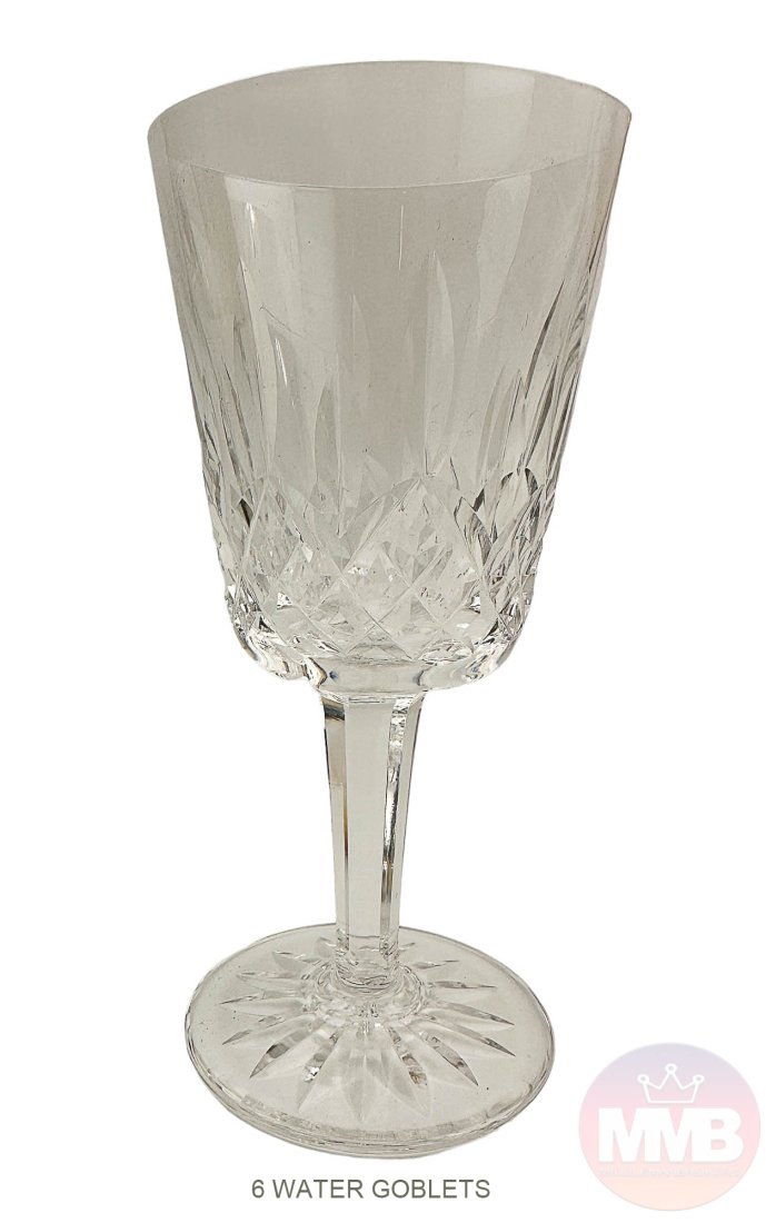 Waterford Crystal Lismore Glass Water Goblets 6pc (1 of 6)