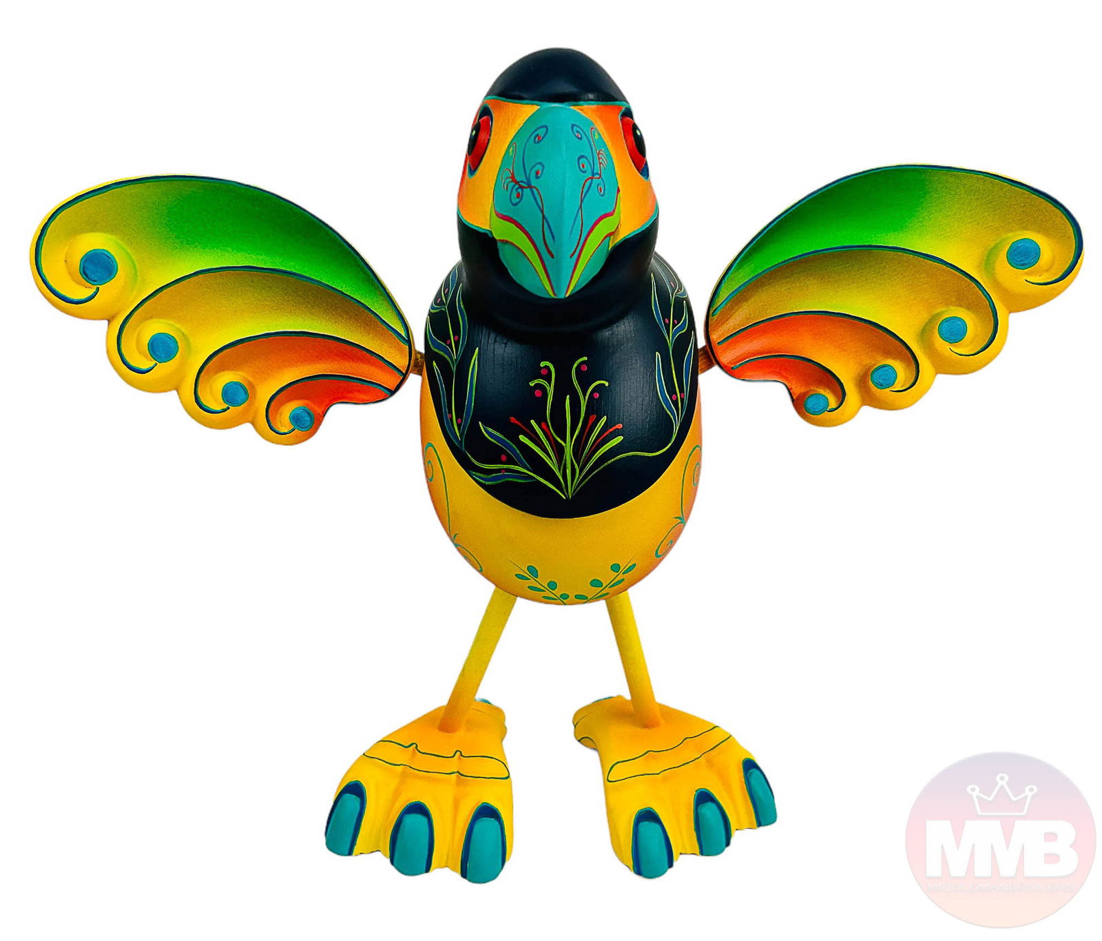 South American Folk Art Wood Carved Bird Sculpture (1 of 4)