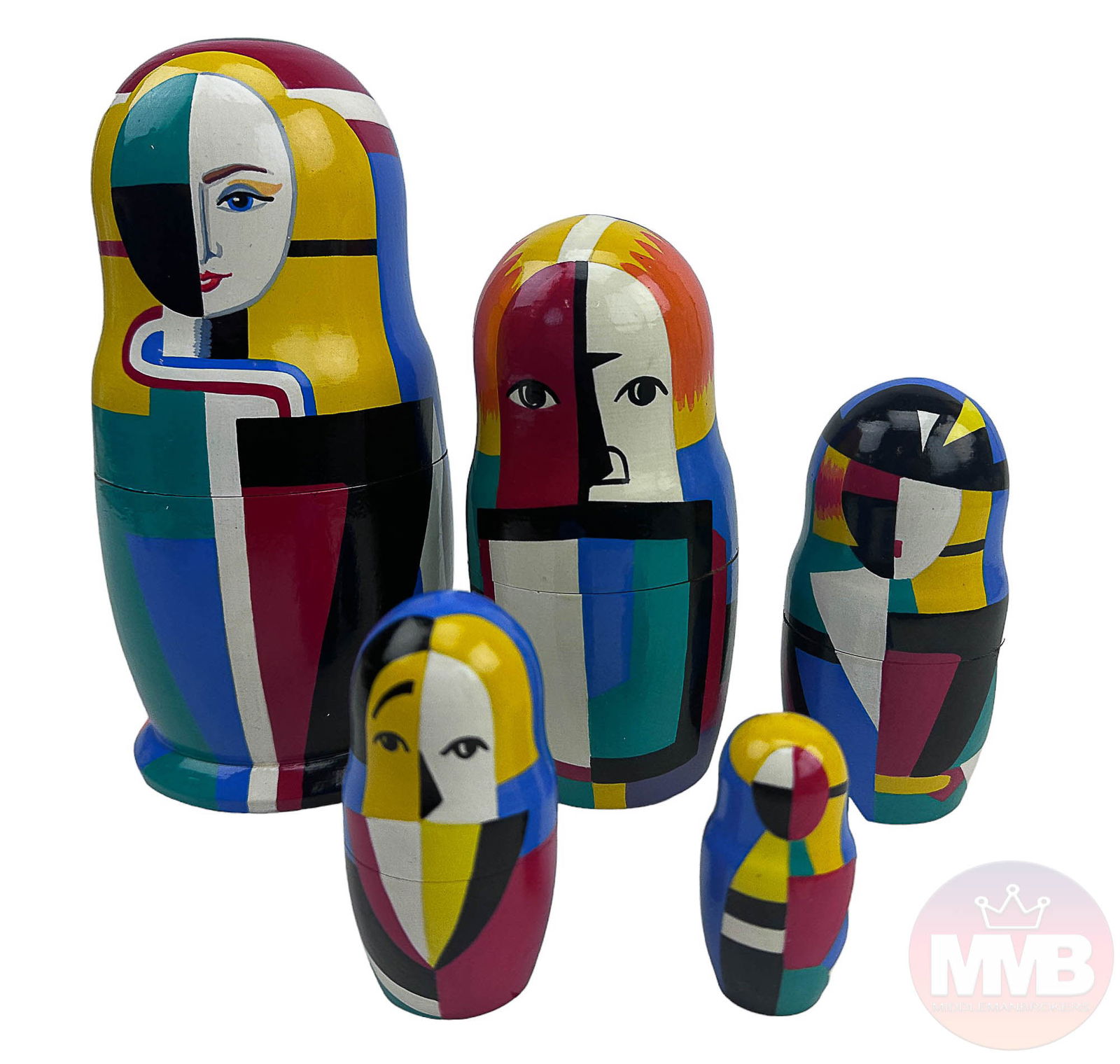 Matryoshka 5p Nesting Dolls after Kazimir Malevich (1 of 8)