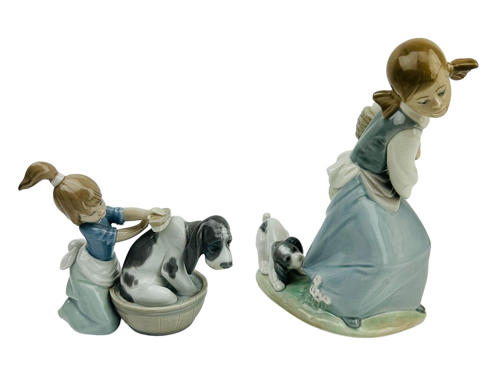 Lladro Bashful Bather Naughty Dog Figurine 2pc LOT (1 of 6)