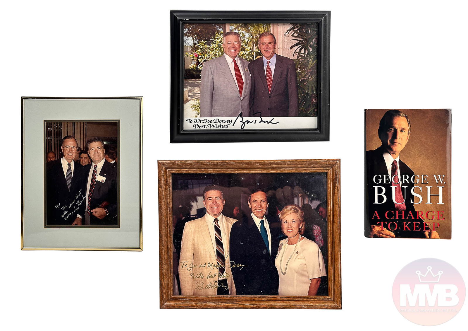 Autographed George Bush Political Photo & Book LOT (1 of 6)