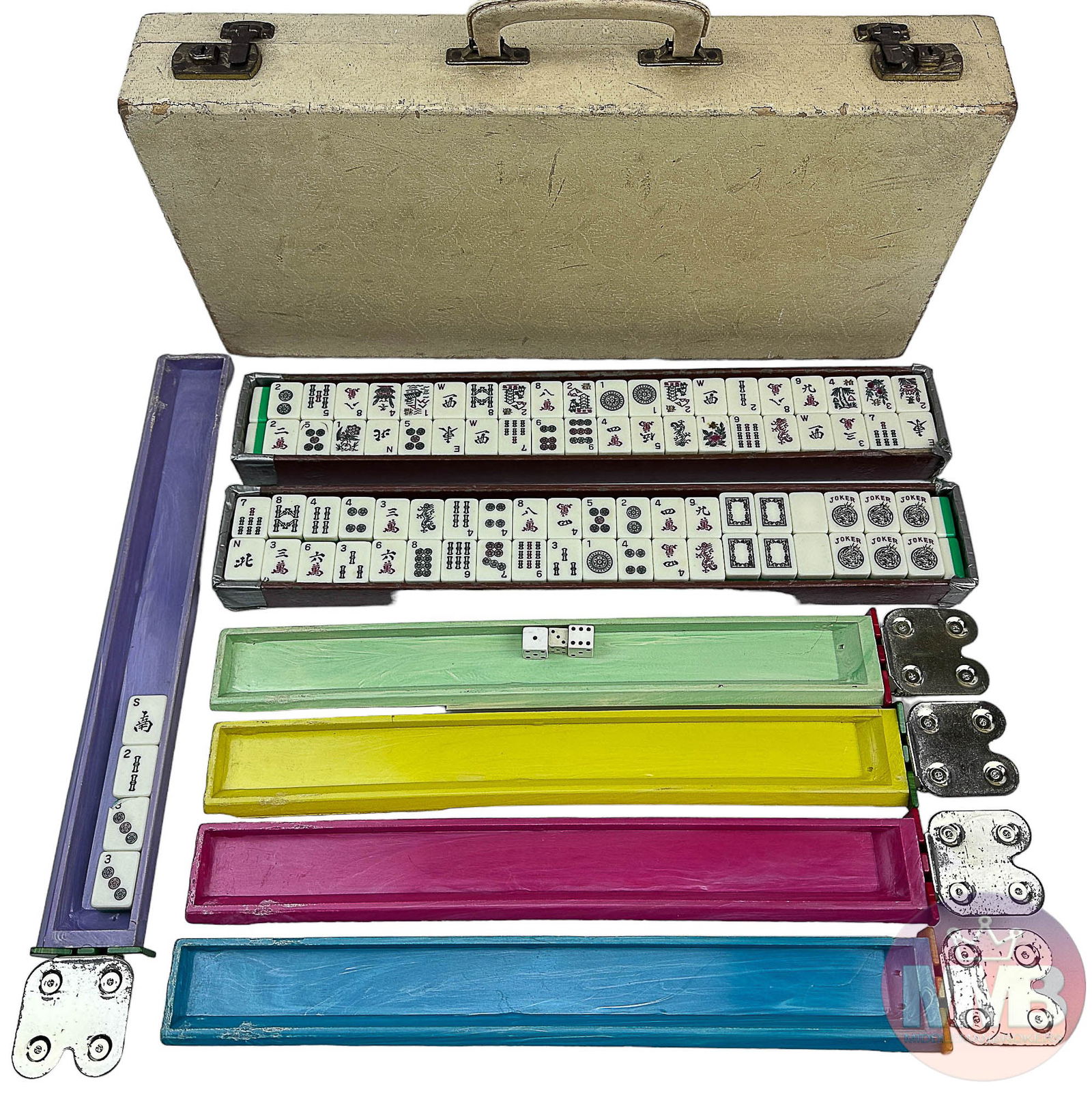 Cardinal Mahjongg 166 Green & White Tile Game Set (1 of 10)