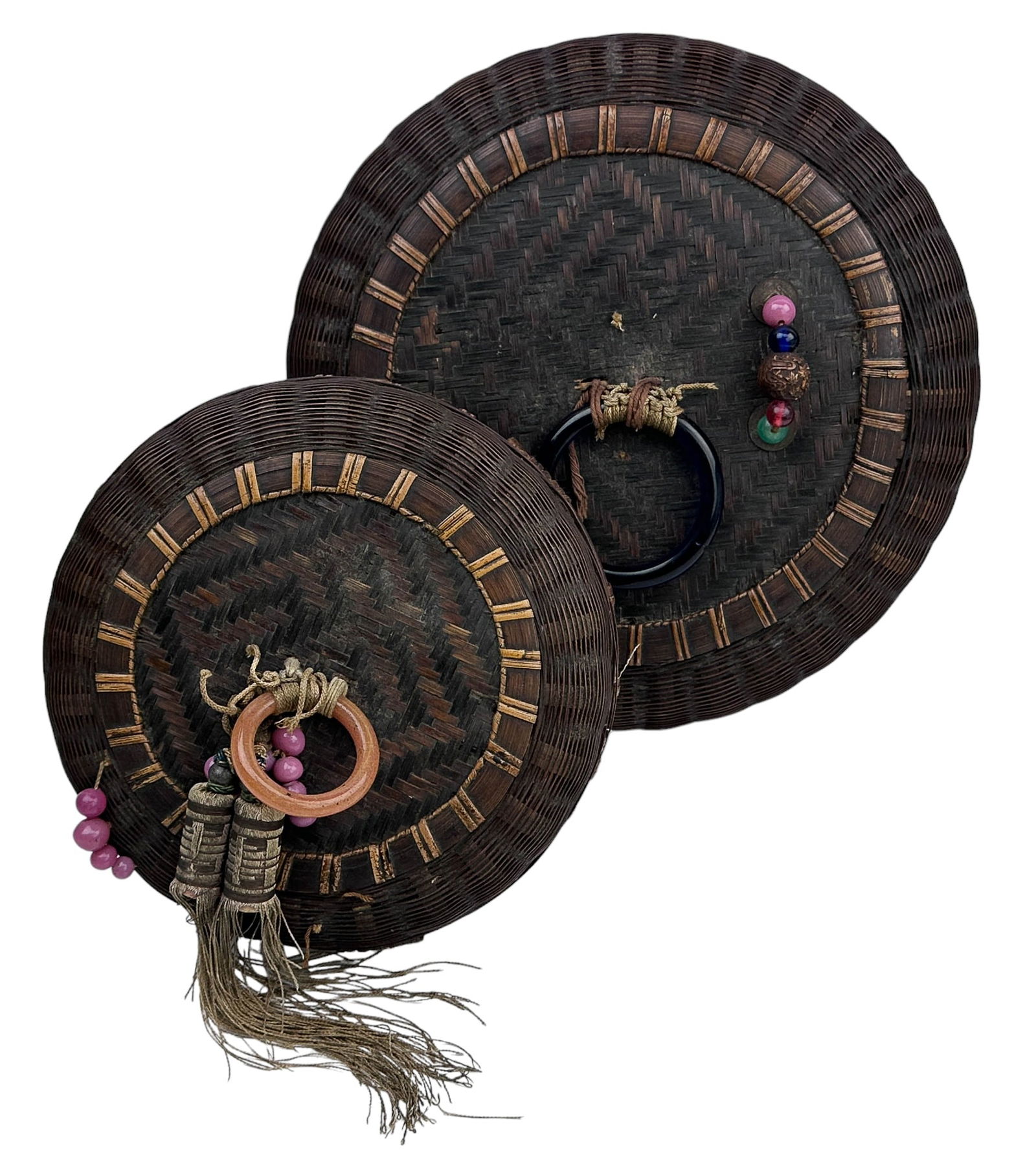 Chinese Nesting Woven Wicker Sewing Basket Box LOT (1 of 9)