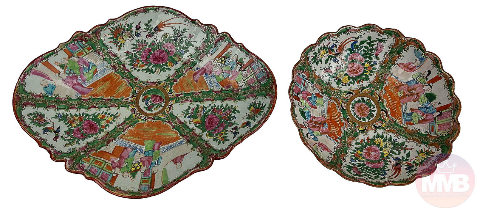 Chinese Pr Rose Medallion Painted Porcelain Bowls (1 of 6)