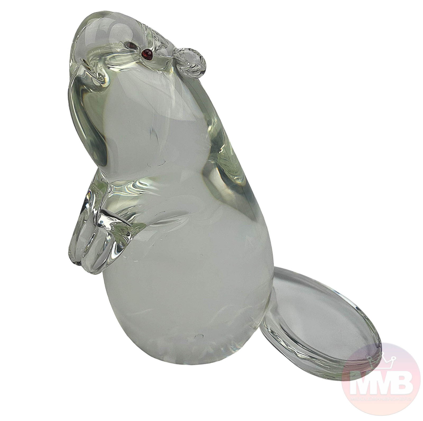 Steuben Crystal Beaver Garnet Eyes Glass Sculpture (1 of 5)