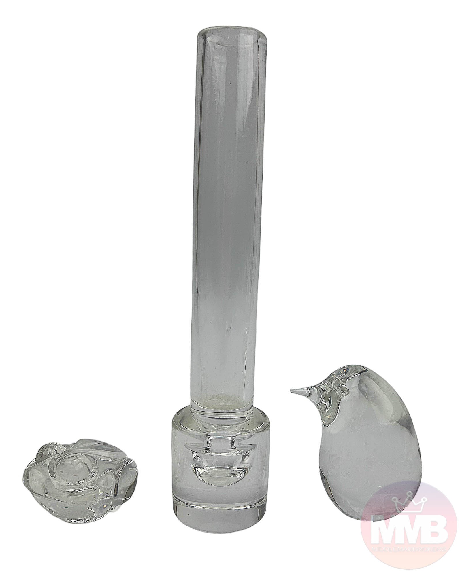 Steuben Crystal Sparrow Frog Bud Flower Vase 3pc (1 of 6)