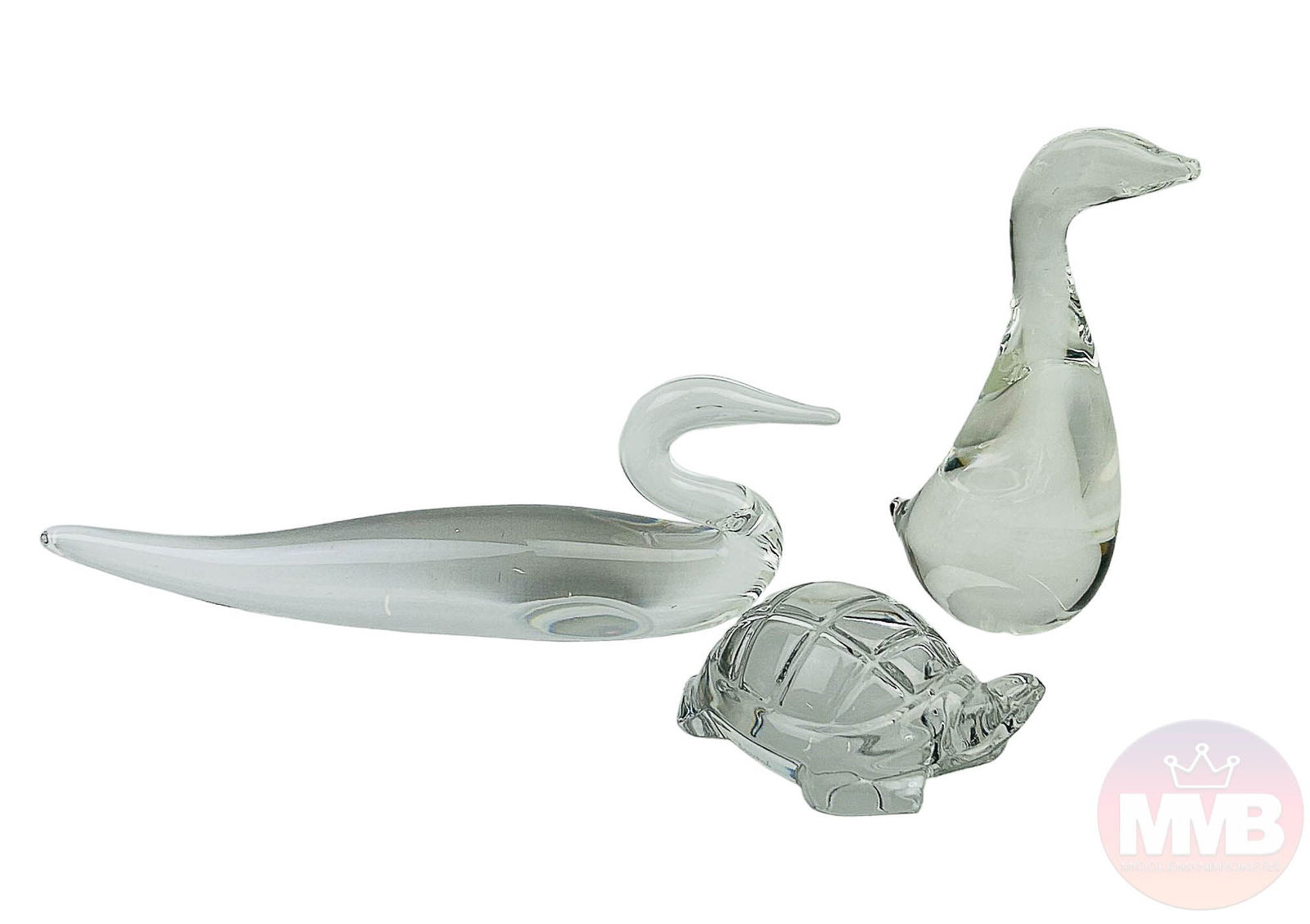 Steuben Baccarat Loon Duck Turtle Sculpture 3p LOT (1 of 6)