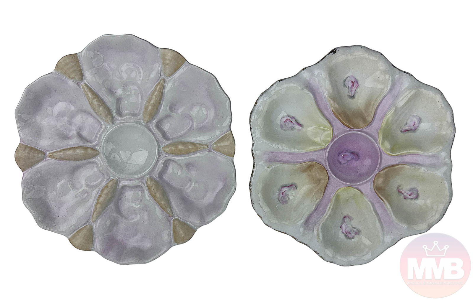 Limoges France & Gerold Bavaria Oyster Plates 2pc (1 of 5)