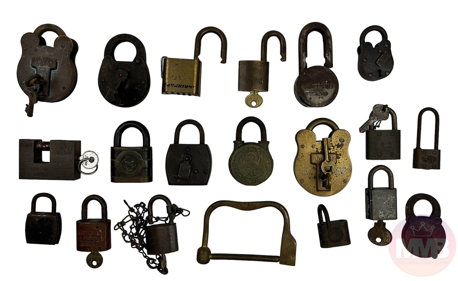 Antique Padlock & Door Lock ESTATE COLLECTION 20pc (1 of 5)