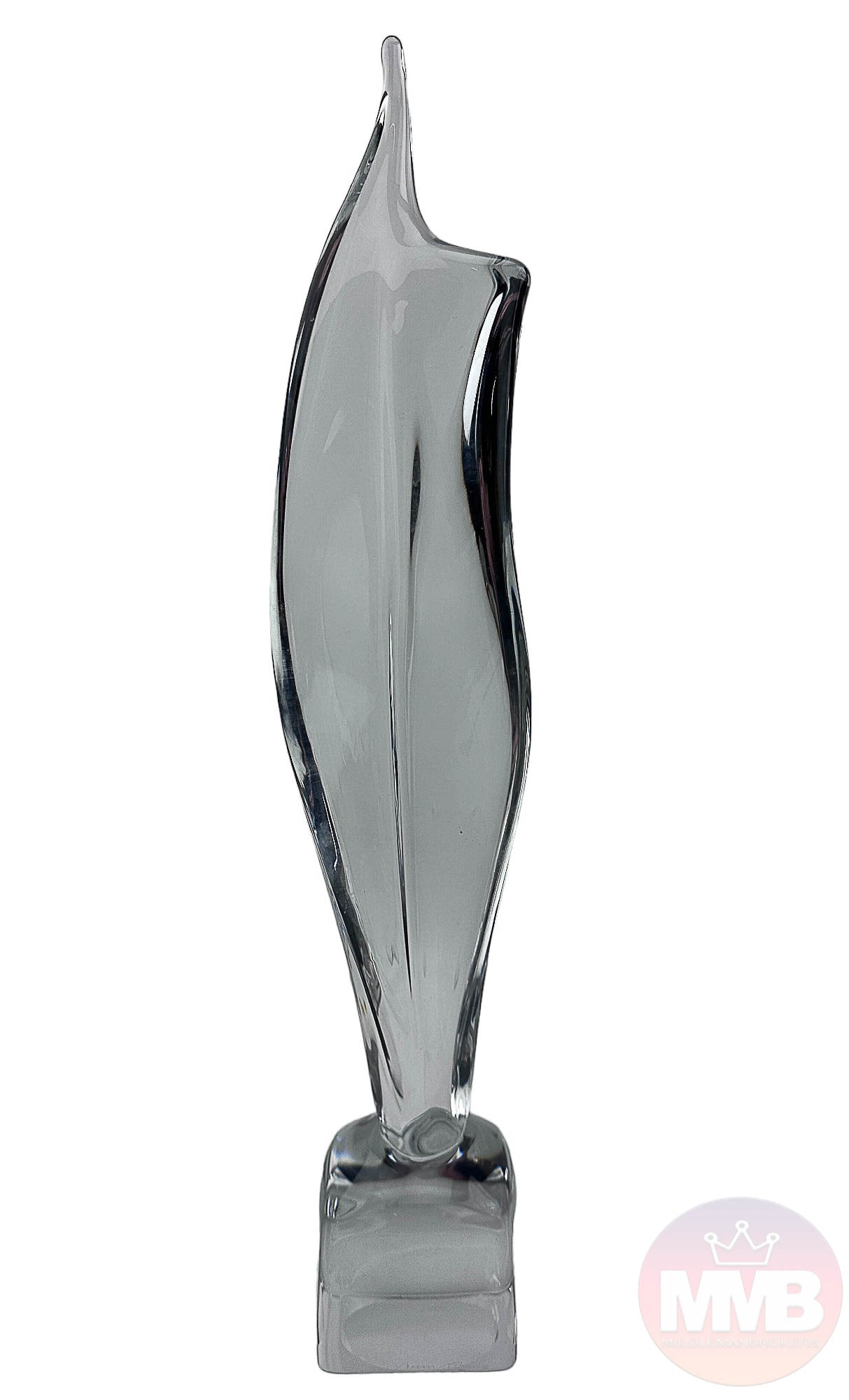 Daum Crystal Torch Flame 20" Mid Century Sculpture (1 of 5)