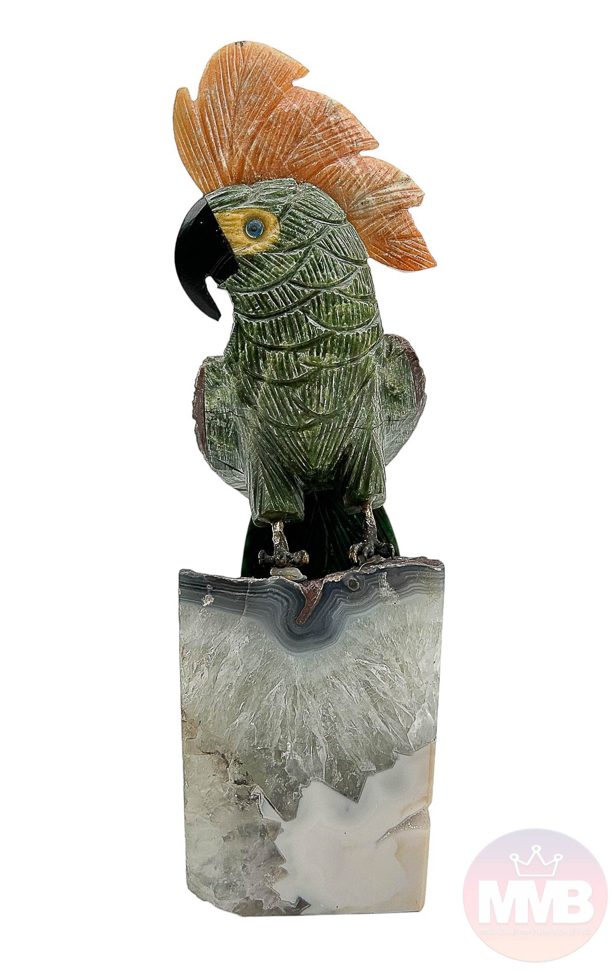 Semi Precious Stone Parrot Bird Geode Sculpture (1 of 6)