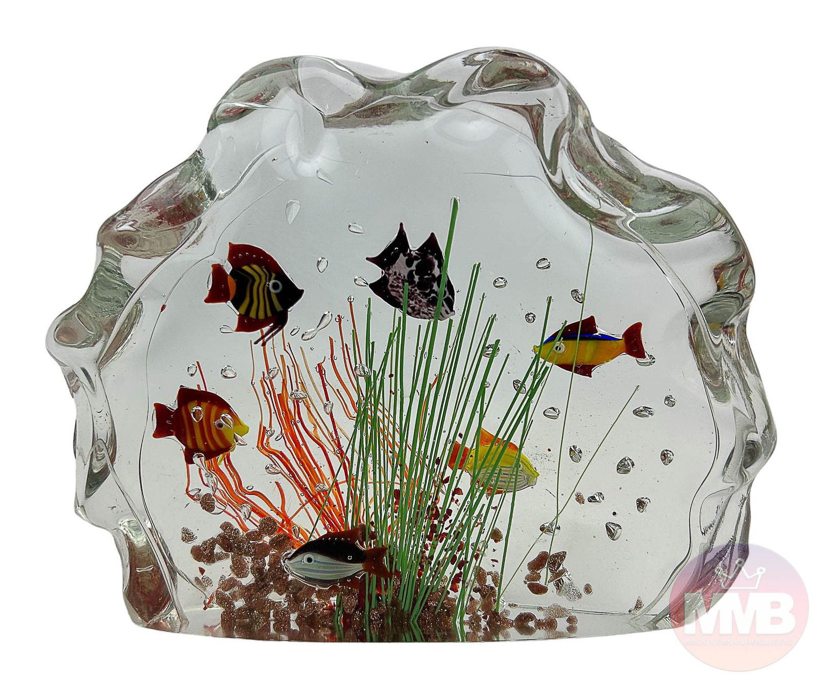Murano Glass Fish Tank Block Aquarium Sculpture (1 of 6)