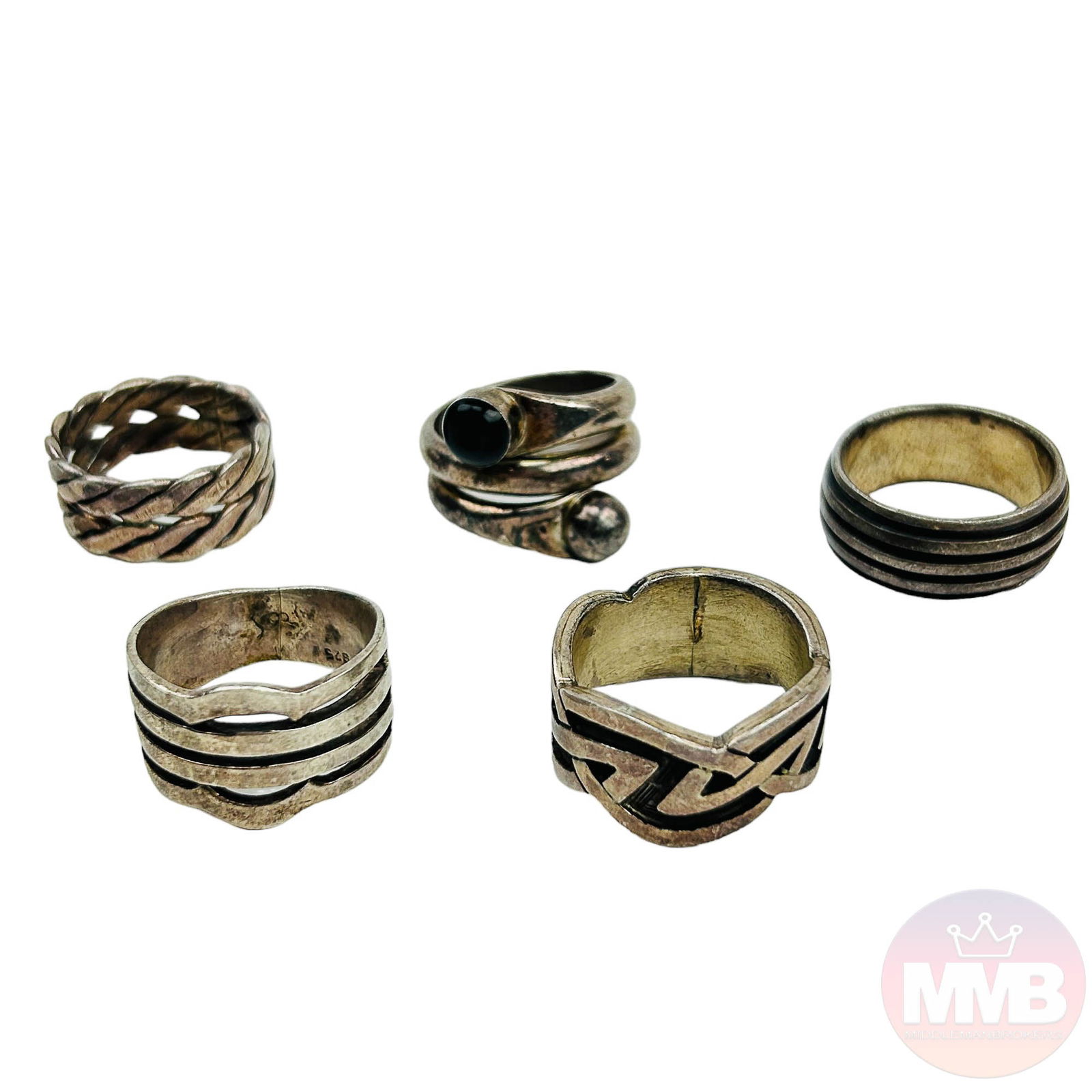 Sterling Silver 925 Ring ESTATE COLLECTION 5pc LOT (1 of 7)