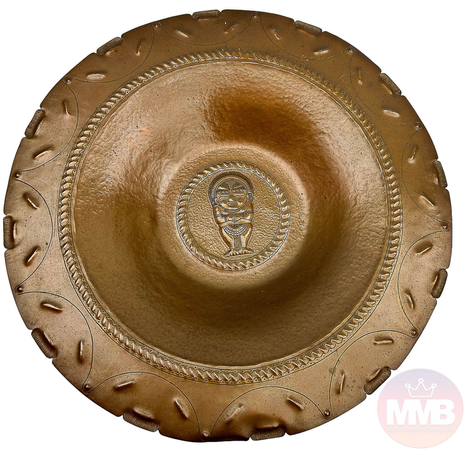 Mexican Hammered Copper Aztec Mayan Wall Charger (1 of 5)