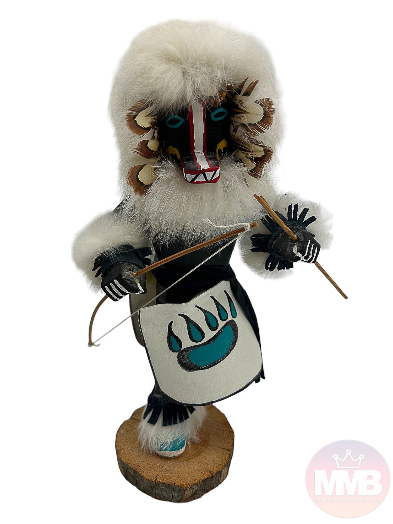 Native American Indian Wooden Kachina Doll SIGNED (1 of 5)