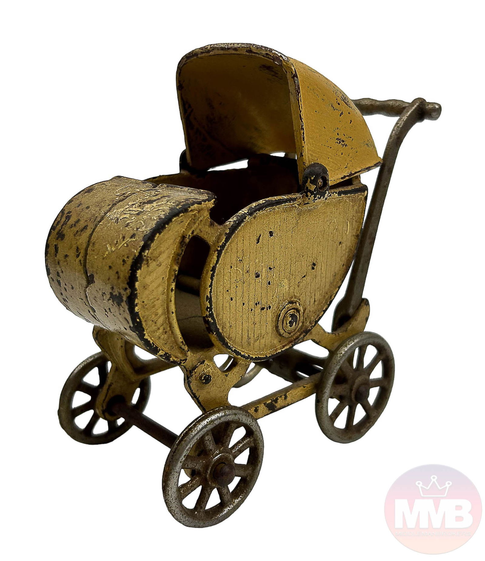 Antique Cast Iron Baby Stroller Carriage Pram Toy (1 of 4)