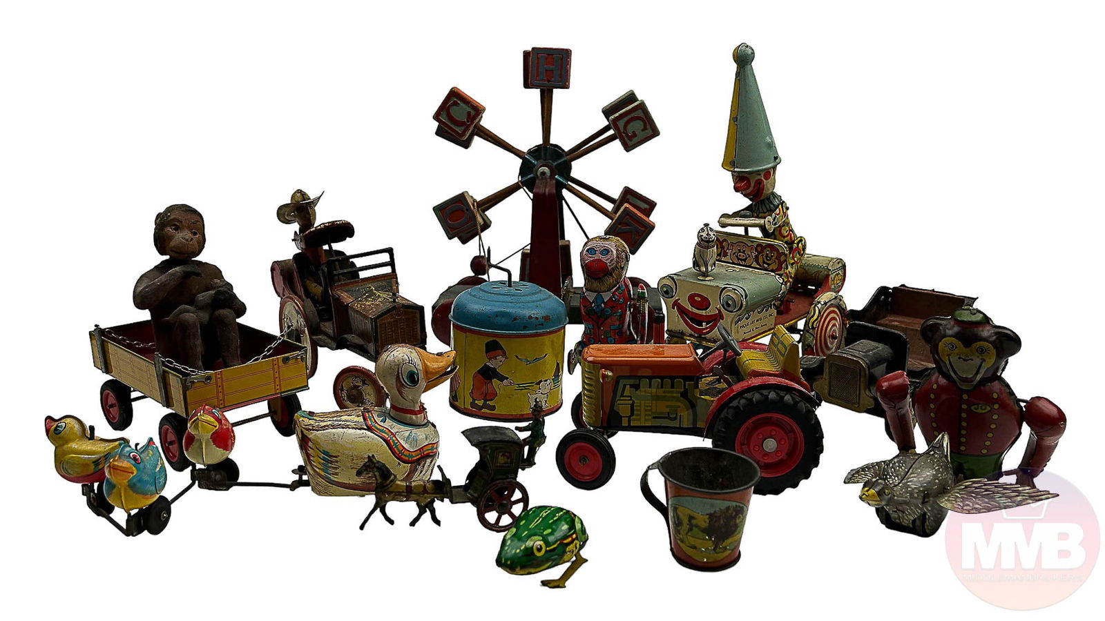 Estate Collection Tin Litho Pull & Wind Up Toy LOT (1 of 9)