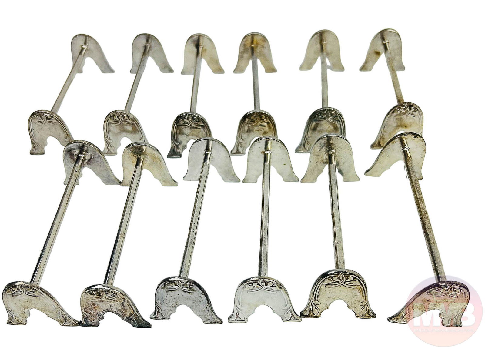 Art Deco Silver Plate Spoon Fork Utensil Rest 12pc (1 of 4)