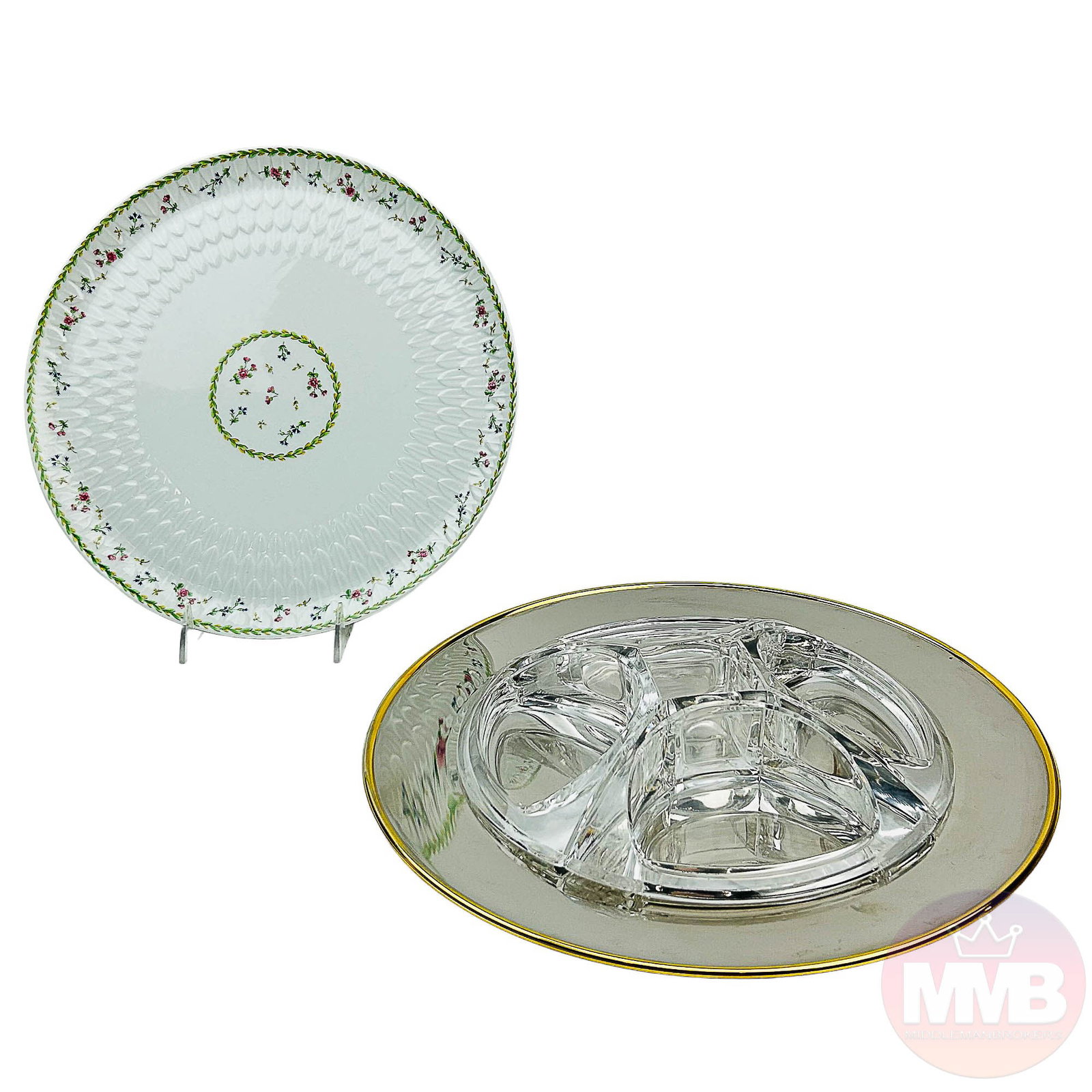 Gottinghen Stainless & Limoges Porcelain Tray LOT (1 of 6)