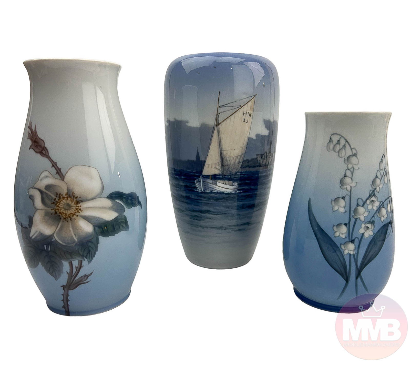 Bing Grondahl Royal Copenhagen Porcelain Vase LOT (1 of 6)