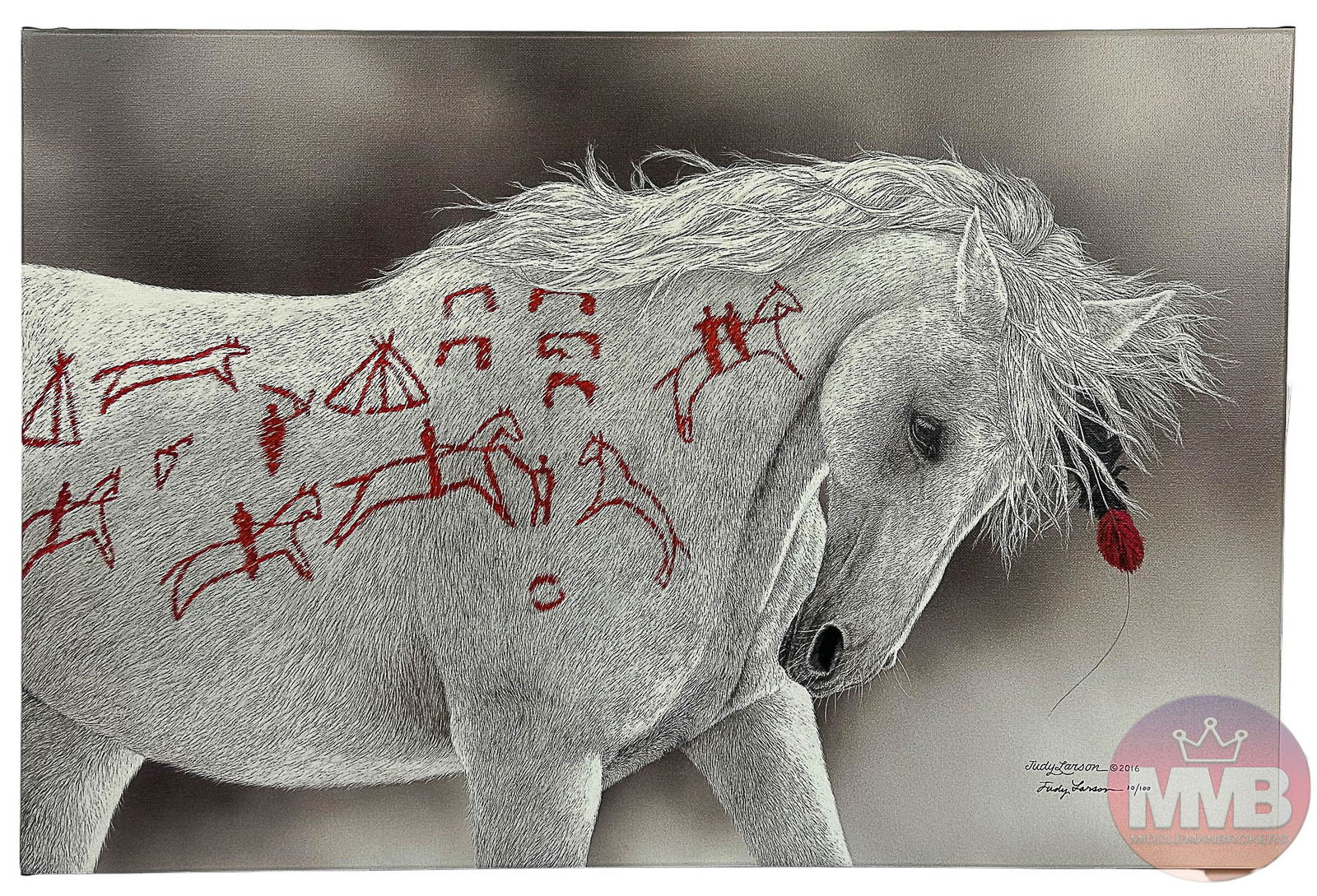 Judy D. Larson 20C. SIGNED LE Native Horse Giclee (1 of 3)