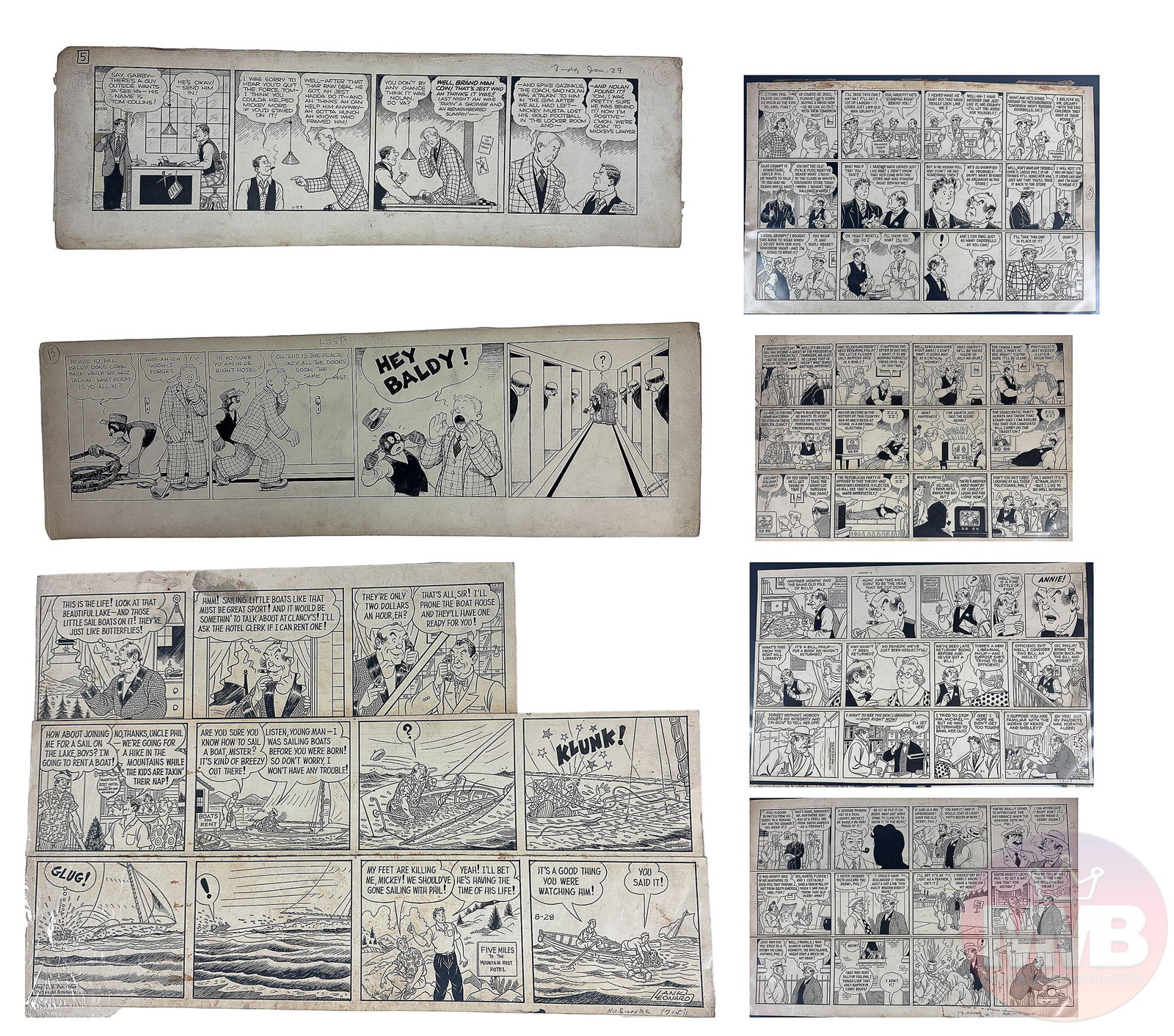 Lank Leonard Black White Illustrated Comic Strips (1 of 7)