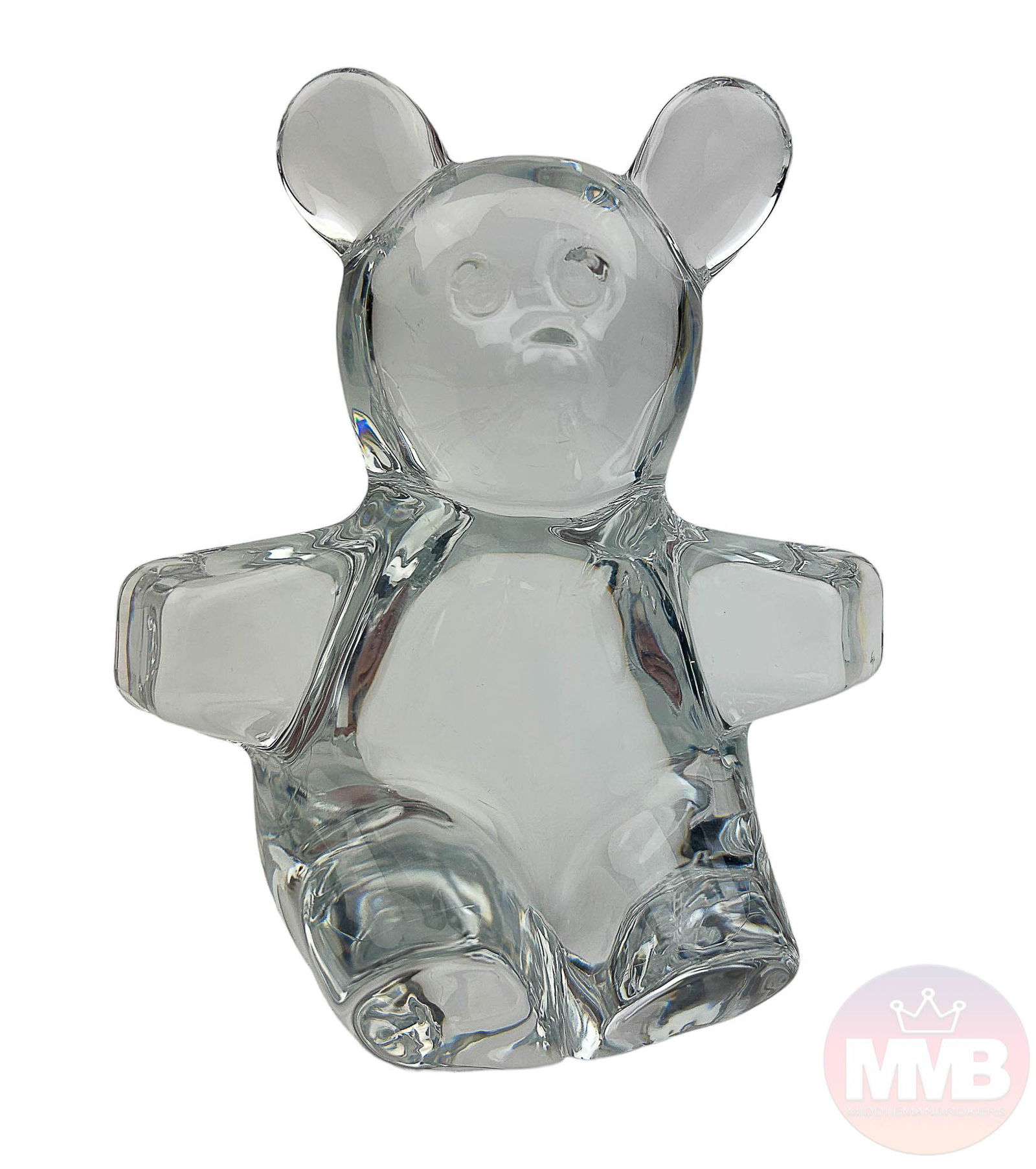 Daum Crystal Teddy Bear Art Glass Sculpture SIGNED (1 of 6)