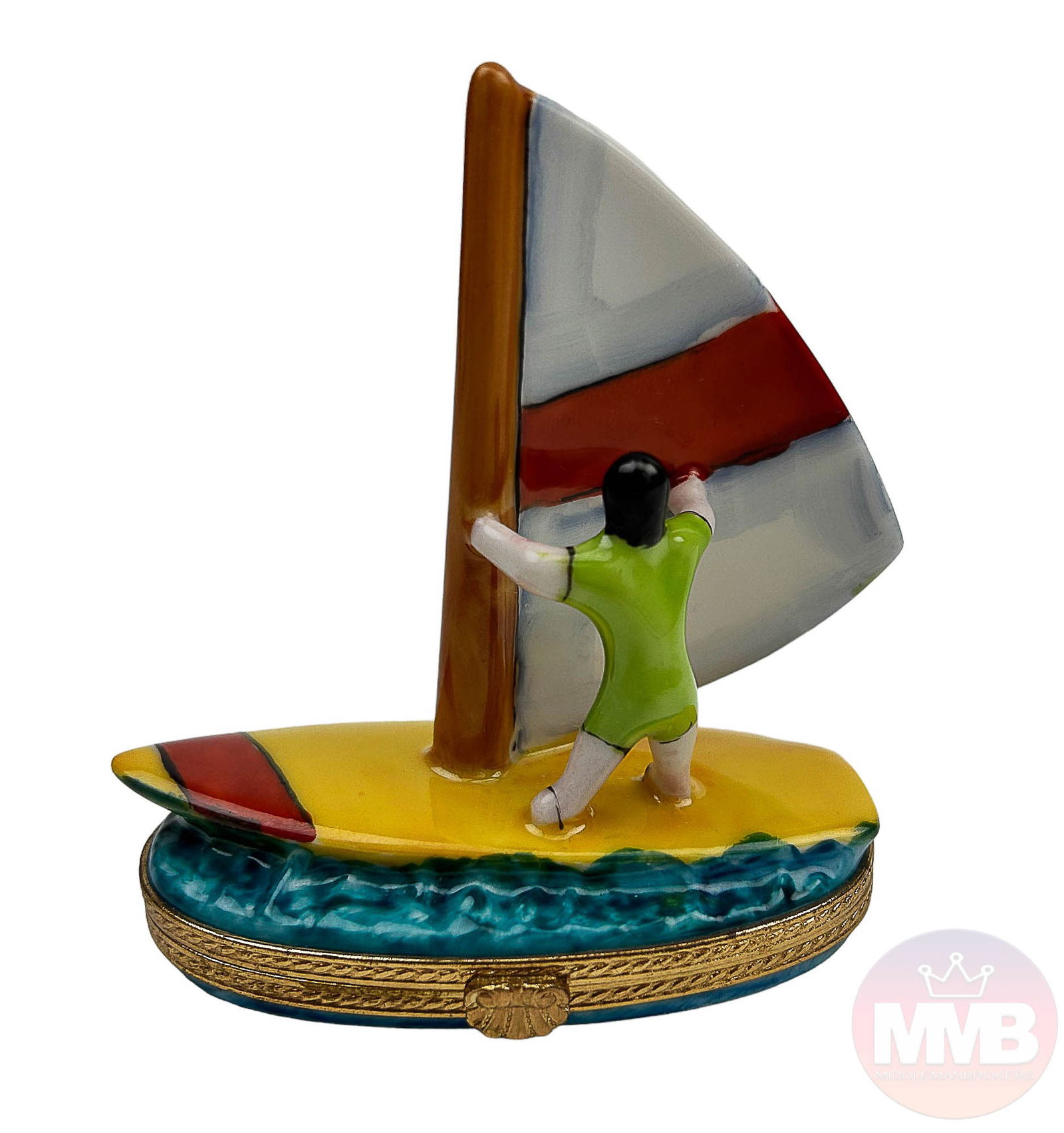 Limoges French Porcelain Wind Surfing Trinket Box (1 of 5)