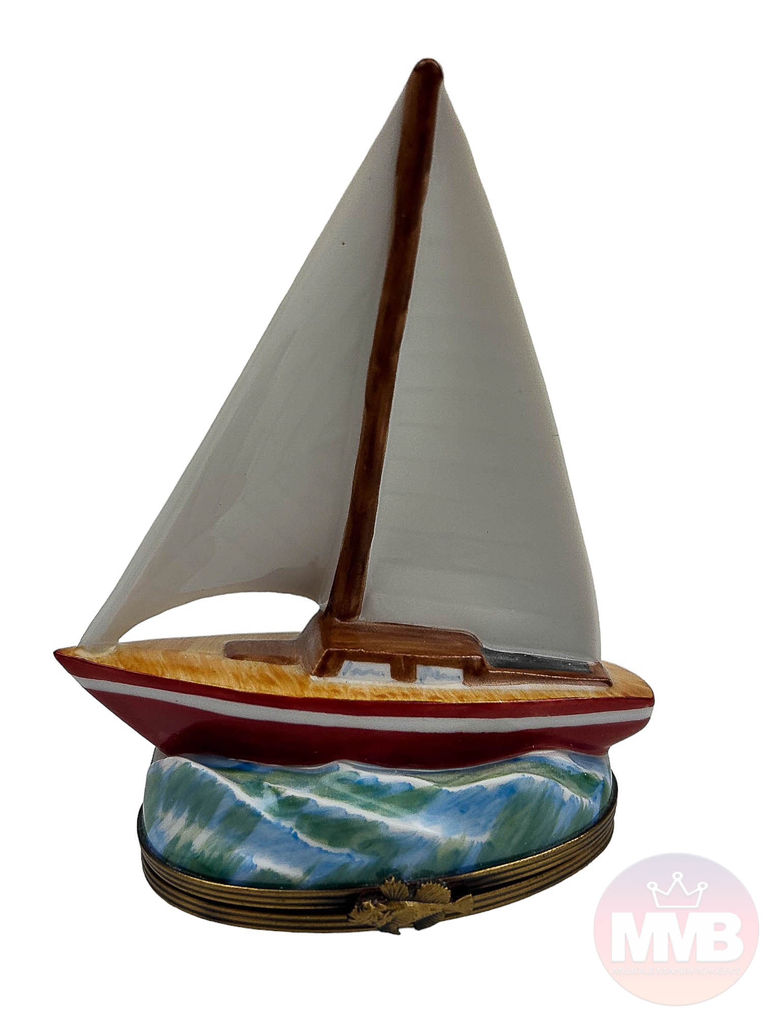 Chamart Limoges Porcelain Sailboat Trinket Box (1 of 5)