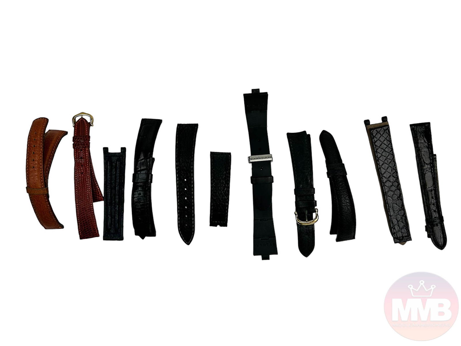 Cartier Bvulgari Ebel Leather Watch Strap 9pc LOT (1 of 10)