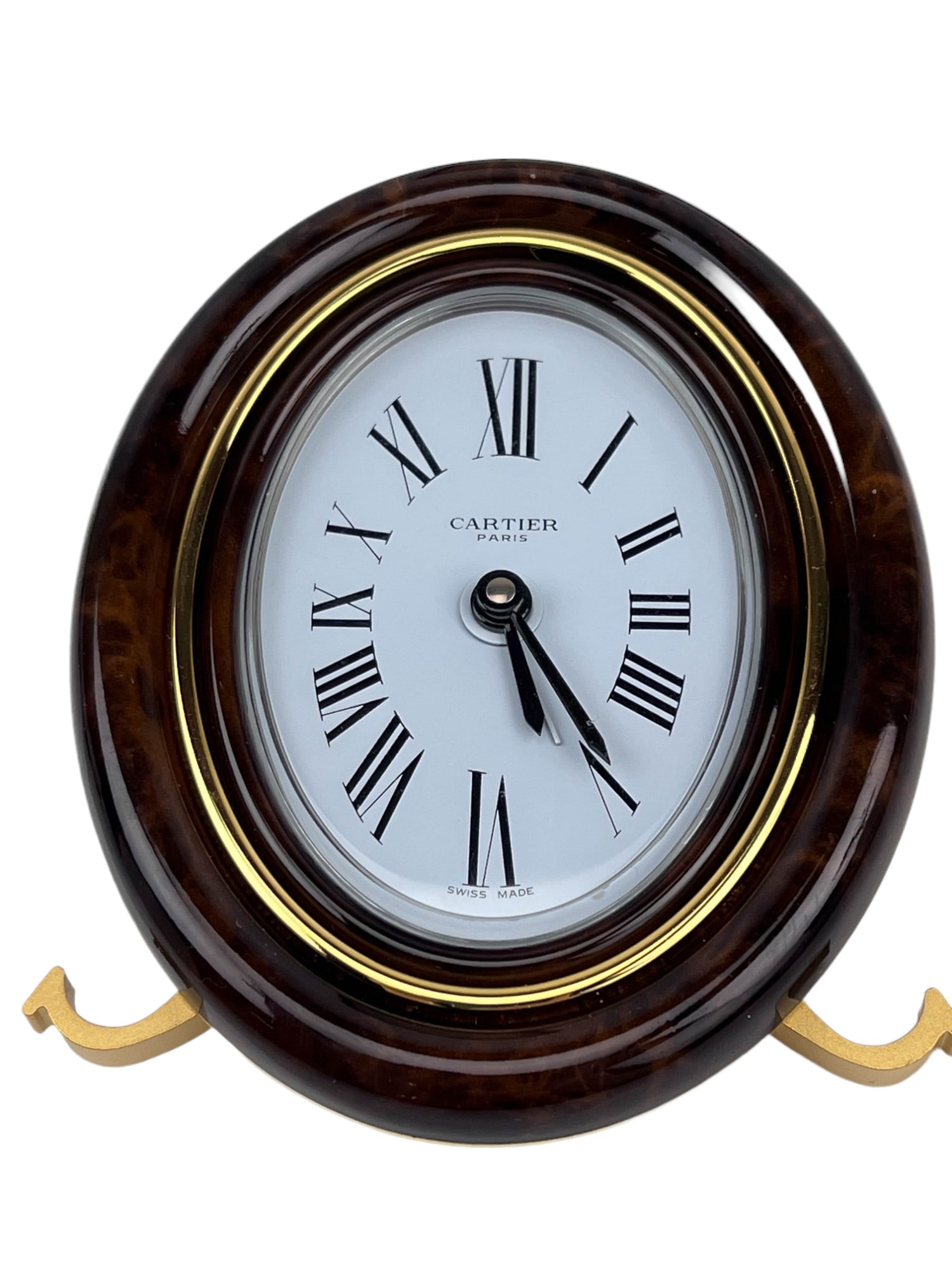 Cartier Baignoir Gilt Metal Enamel Desk Clock Box (1 of 4)