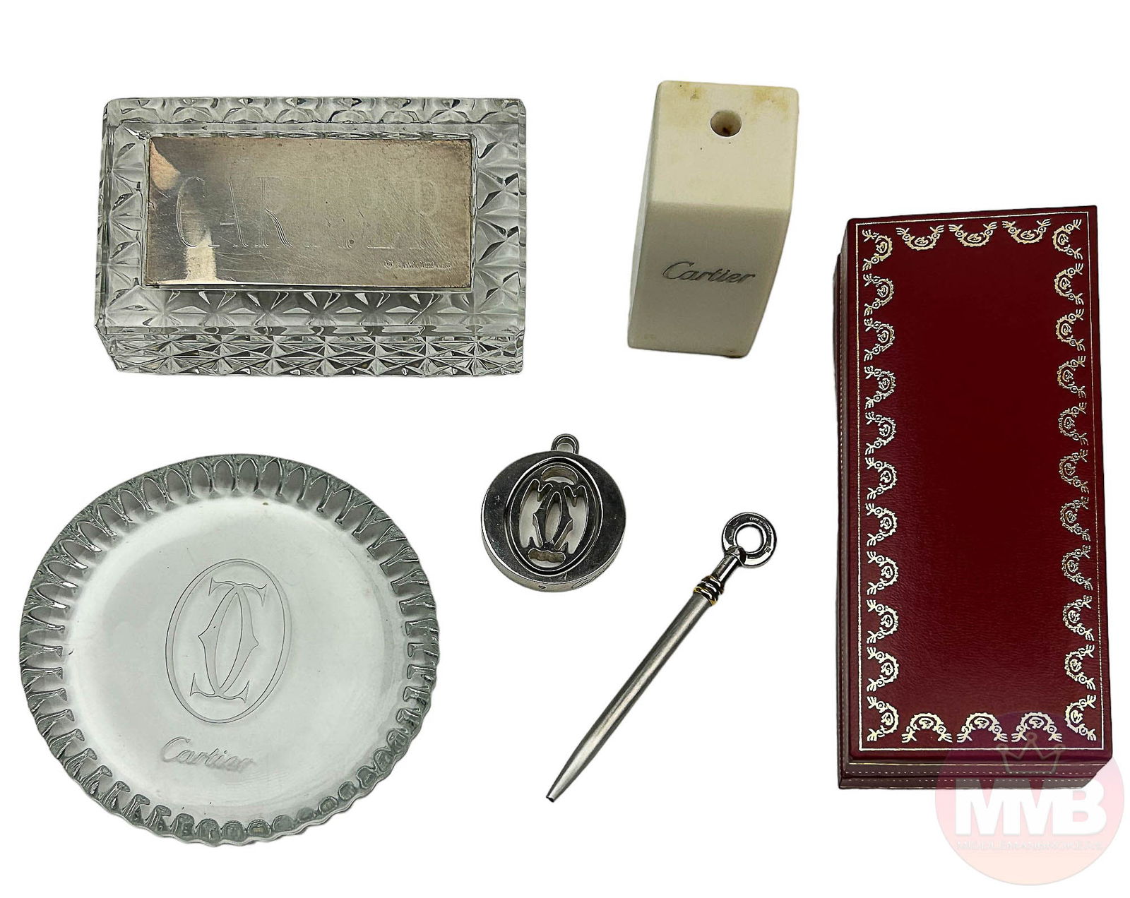 Cartier Glass Paperweight Ballpoint Pen Pendant 5p (1 of 6)