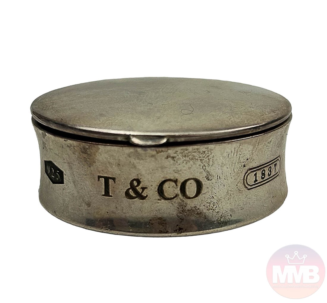 Tiffany Co Sterling Silver 1837 Round Compass Box (1 of 4)