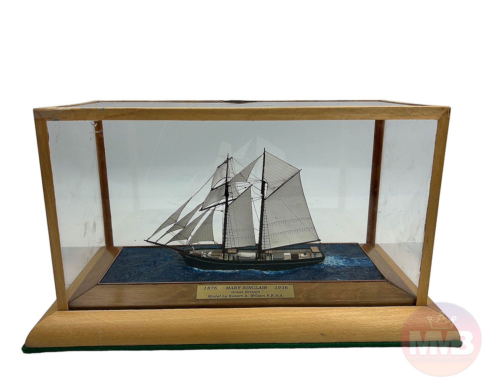 Two Mast Schooner Mary Sinclair Model Ship in Case (1 of 6)