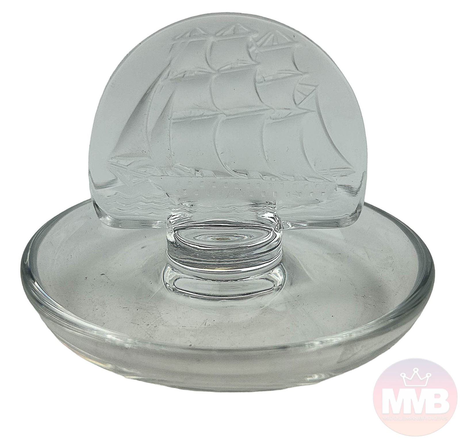 Lalique France Caravelle Crystal Ship Paperweight (1 of 5)