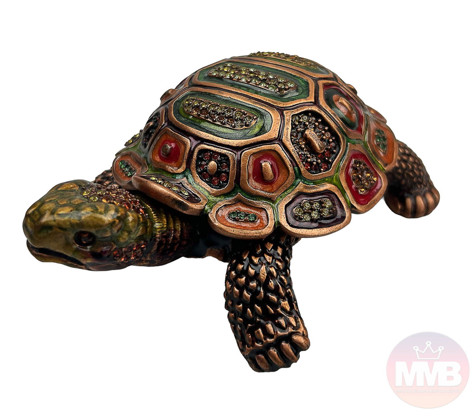 Jay Strongwater Enamel Crystal Turtle Trinket Box (1 of 6)