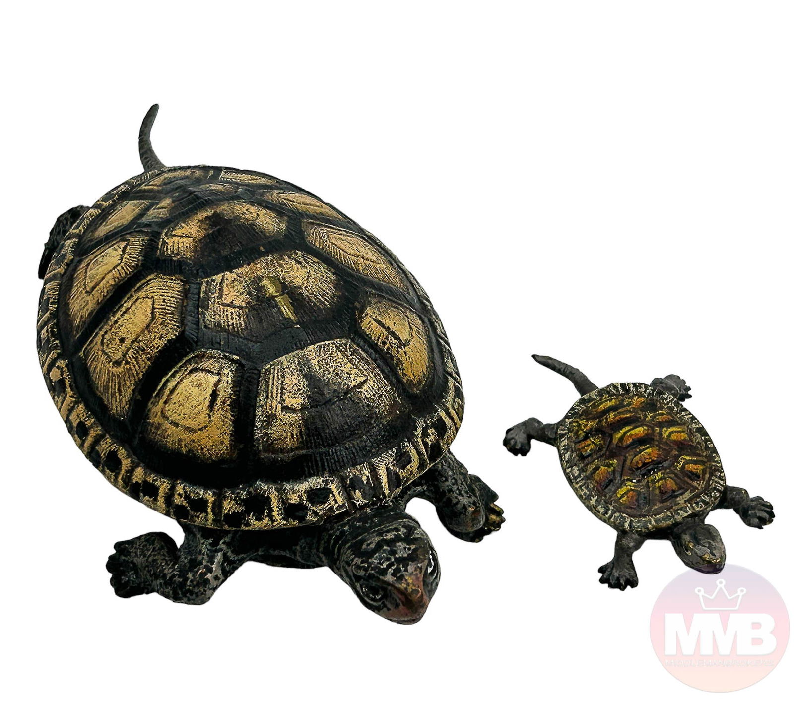 Austria Painted Bronze Turtle Hatchling Sculptures (1 of 5)