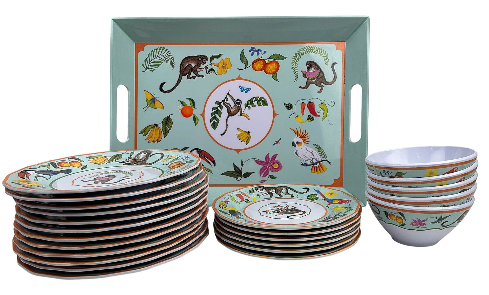 Lynn Chase Style Monkey Business Plastic Ware 24pc (1 of 5)