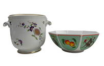 Lynn Chase Richard Ginori Bowl Cache Pot 2pc LOT