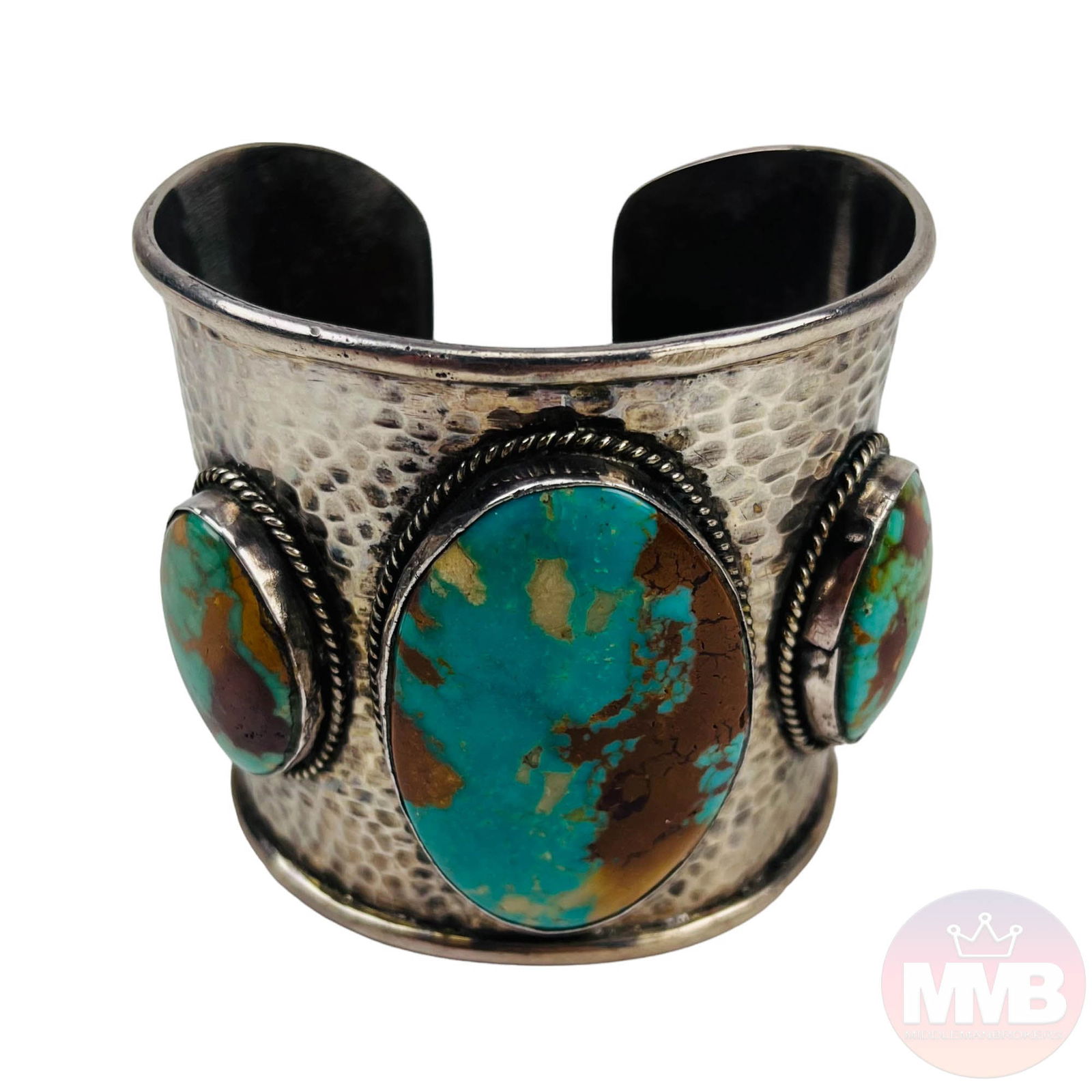 American Indian Sterling Turquoise Cuff Bracelet (1 of 7)