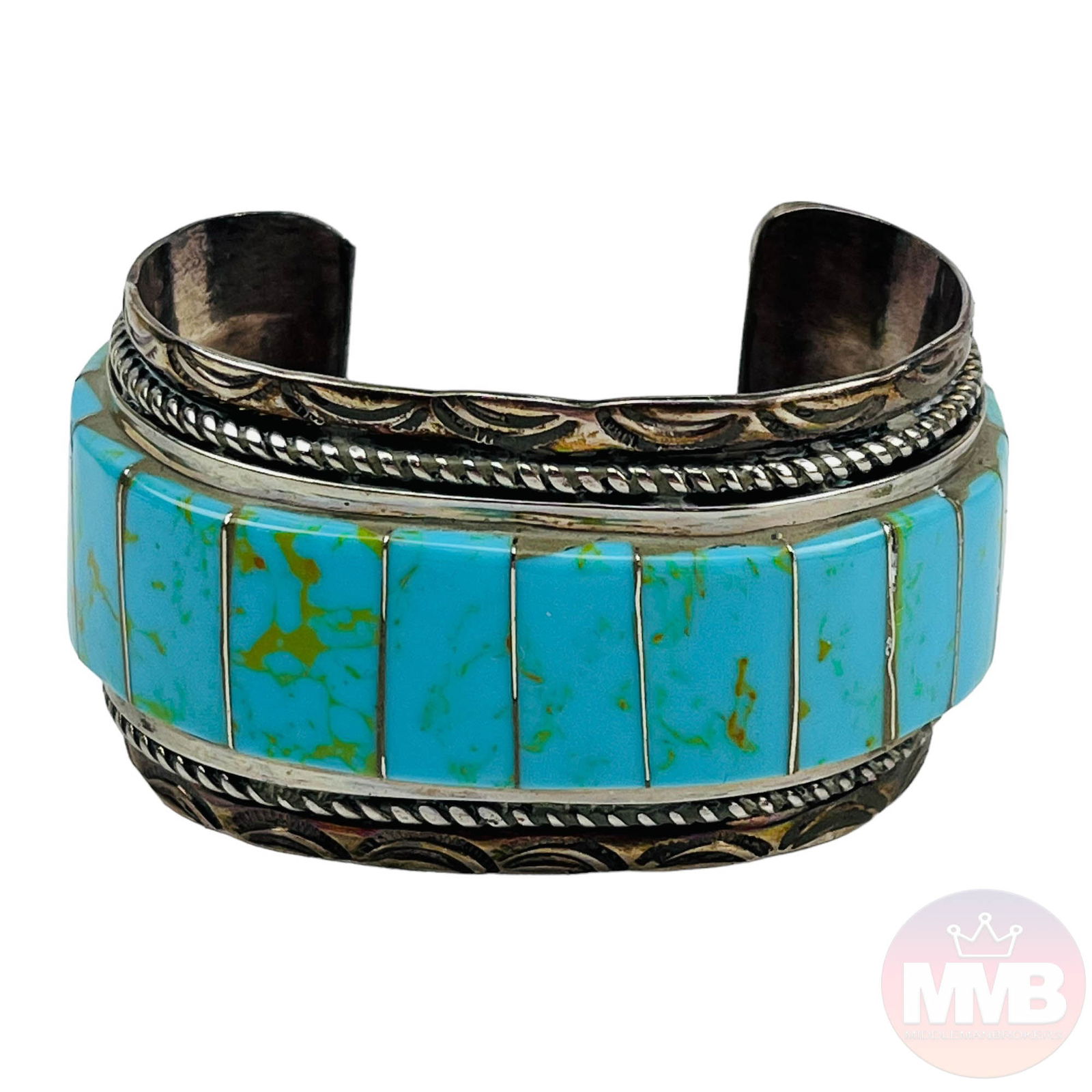 Navajo American Indian Sterling Turquoise Bracelet (1 of 6)