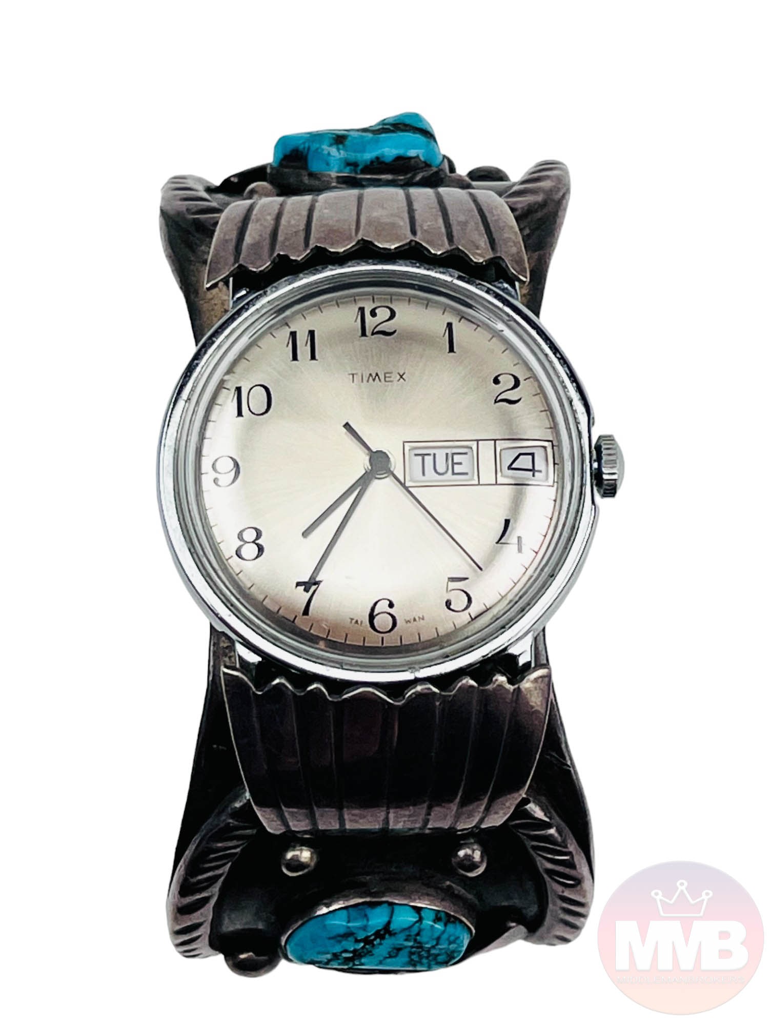 American Indian Sterling Turquoise Watch Bracelet (1 of 8)