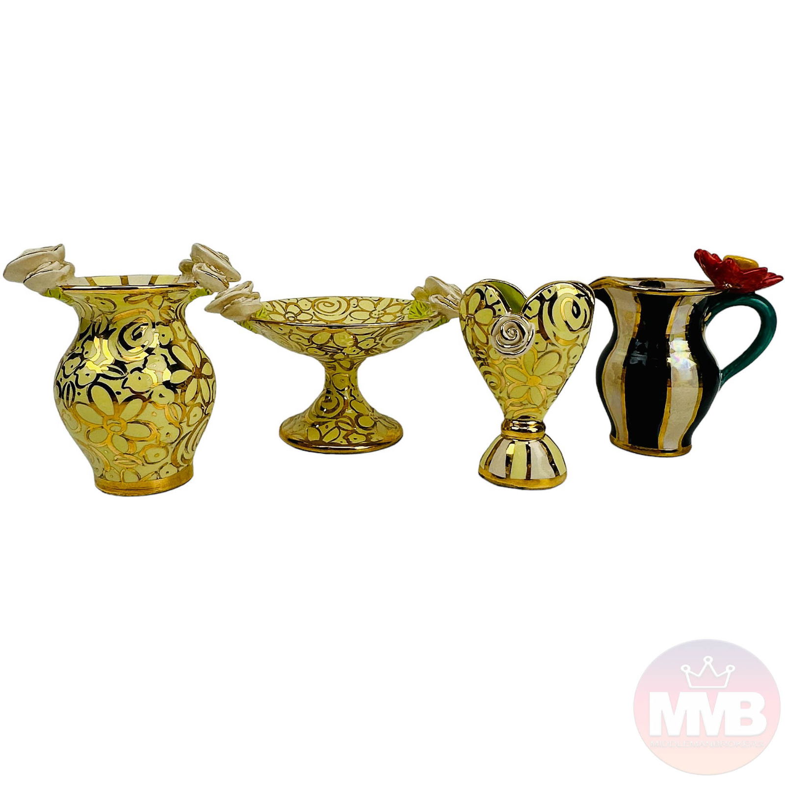 Mary Rose Young Pottery Vase Compote Jug 4pc LOT (1 of 9)