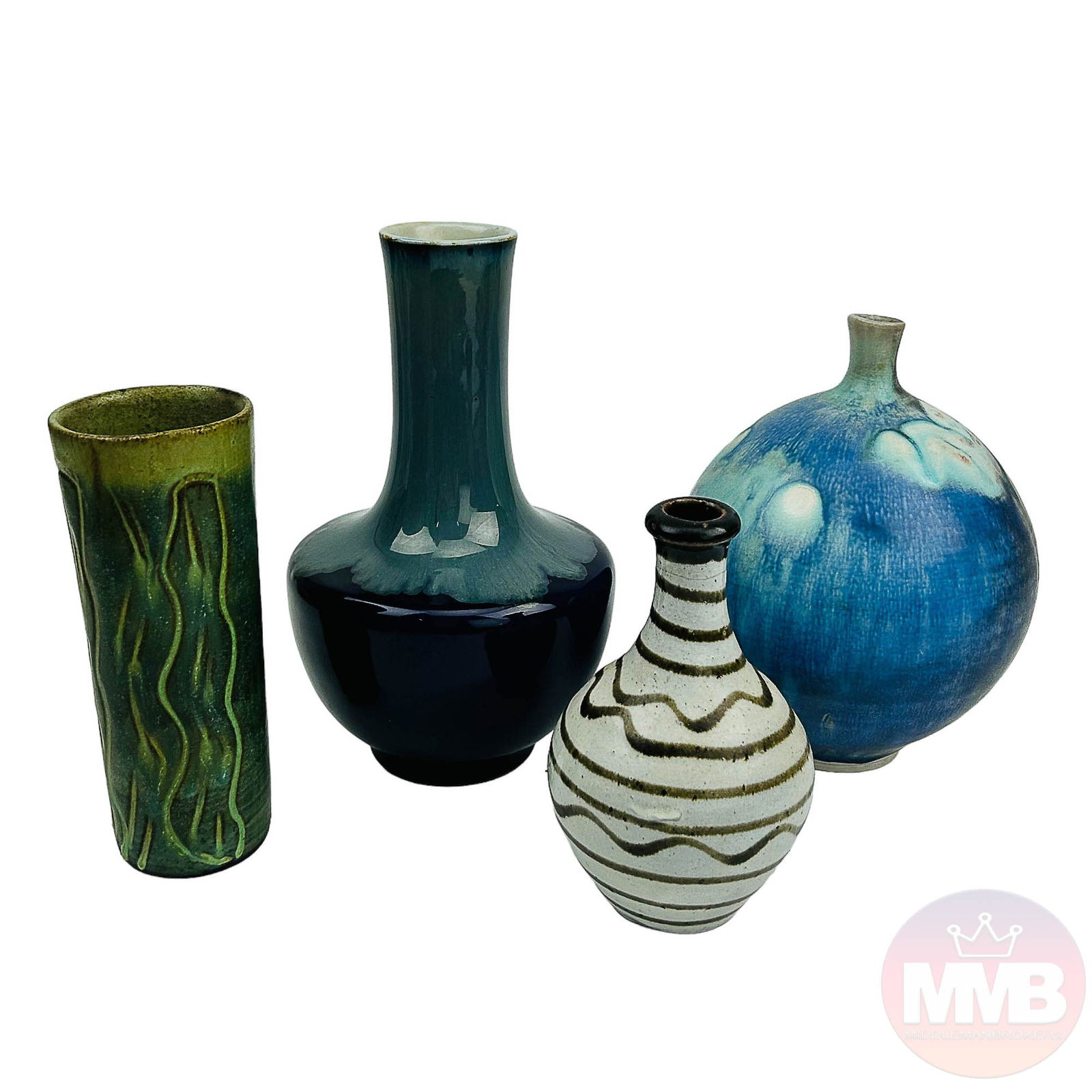 Studio Crafted Ceramic Pottery Vessel Vase 4pc LOT (1 of 8)