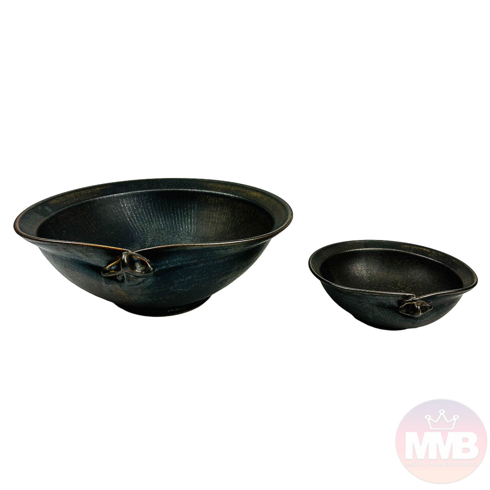 Mid Century Modern Studio Crafted Ceramic Bowl 2pc (1 of 7)