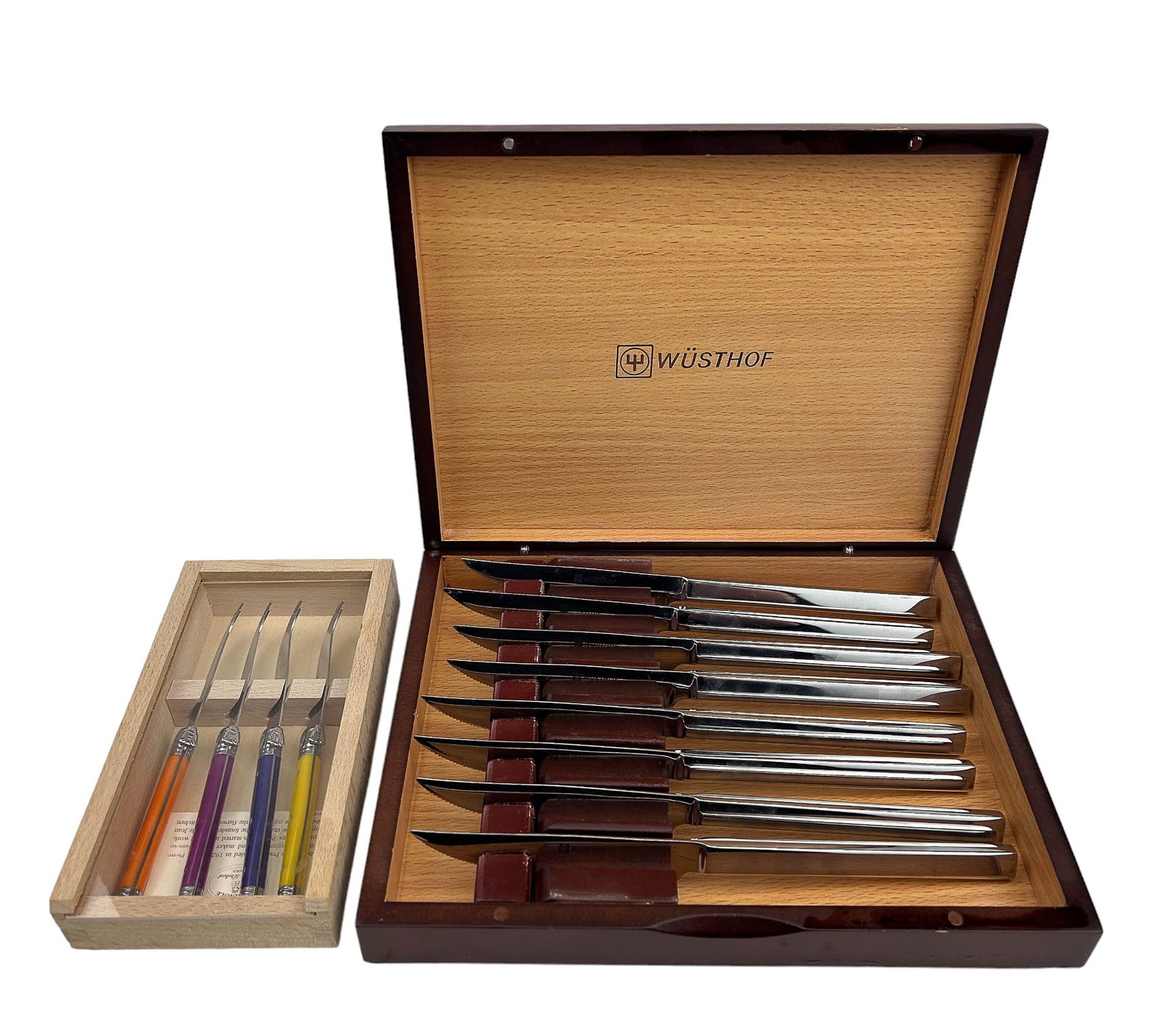 Laguiole Cheese & Wusthof Steak Knife w Box 2p LOT (1 of 4)